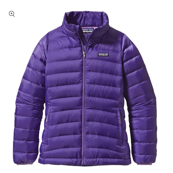 Patagonia Other - Patagonia Girls 75% Fill Duck Down Puffer Large Purple Jacket Size 12